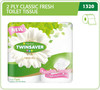 TWINSAVER Luxury Toilet Paper - Unwrapped - 2 Ply - 350 Sheets - 12 x 4 Rolls