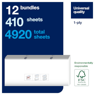 TORK H5 PeakServe Folded Towel Paper Towels - 1 Ply Universal - 4,920 Sheets