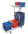 Dirt Buster Double Bucket Steel Trolley + 2 x 25L + 2 x 10L Plastic Buckets + Bag - NO Wringer