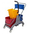 Mopping Trolley with Double Bucket, Caddy & Accessory Bucket - 2 x 25L - Saul