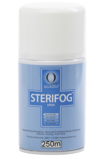 Picture of QUADEX Sterifog Air Sanitiser - Plain - 250ml Aerosol - 3,300 Metered Doses - Log 7