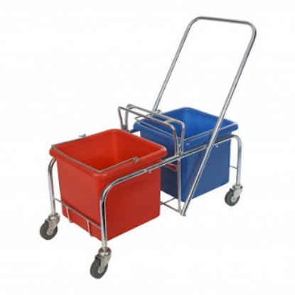 Picture of RHINO Double Bucket Steel Trolley + 2 x 25L Plastic Buckets - NO Wringer