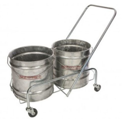 Picture of Double Bucket Steel Trolley+ 2 x 28L Steel Buckets - NO Wringer