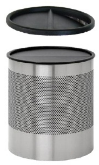 Picture of Jumbo Bin Perforated, with Swivel Top - Stainless Steel & Black