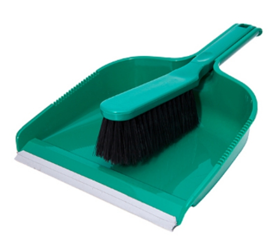 Picture of Dustpan & Brush Set - Plastic - Green