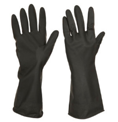 Picture of Industrial Rubber Gloves - Black - Set of 2 -  Size 10 / L - Latex