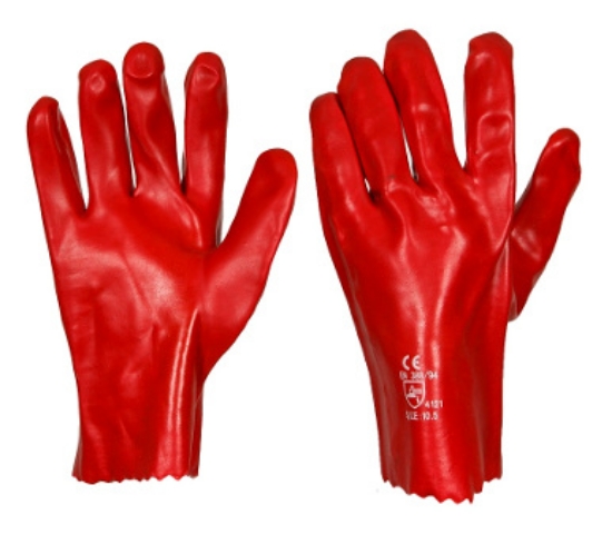 Picture of Red PVC Gloves - 35cm Long / Elbow - Size 10 / L