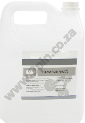 Picture of PTC Alcohol Hand Rub - 5L Bottle - 70% Alcohol - Liquid