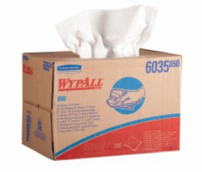 Picture of KIMBERLY-CLARK WypAll X60 Brag Box Low Lint Cloths/Wipes - White - 200 Sheets