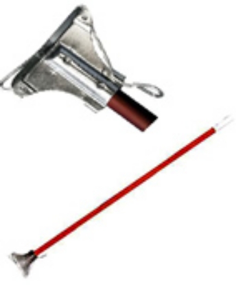 Picture of Mop Handle - No Grip - Alum. Handle + Galvanised Holder + Fan Wire