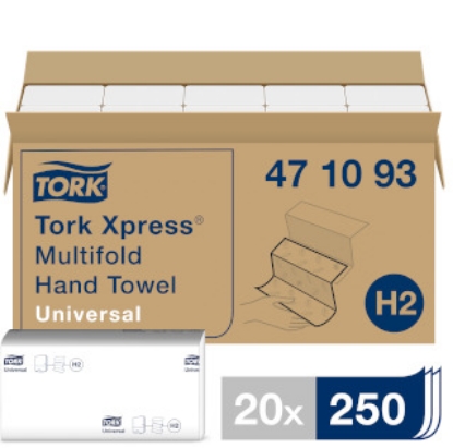 Picture of TORK H2 Xpress Folded Towel Paper Towels - 1 Ply Universal - 5,000 Sheets