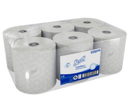 Picture of KIMBERLY-CLARK PBS Scott Control Paper Towel Rolls - 1 Ply - WHITE - 200m - 6 Rolls