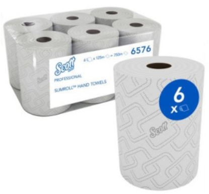 Picture of KIMBERLY-CLARK Scott Slimroll Paper Towel Rolls - 2 Ply - 125m - 6 Rolls