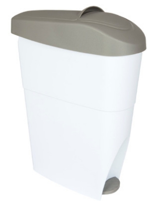 Picture of Sanitary Towel Bin - Pedal Type - 19L - Grey & White - Plastic