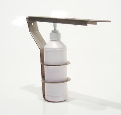 Picture of Elbow Operated Soap Dispenser T2 - STAINLESS Steel - Wall Bracket + Lever + 500ml Plastic Bottle