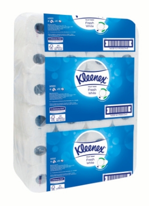 Picture of KIMBERLY-CLARK T1 Kleenex De Luxe Toilet Paper - 2 Ply - 350 - 48 UNWRAPPED Rolls