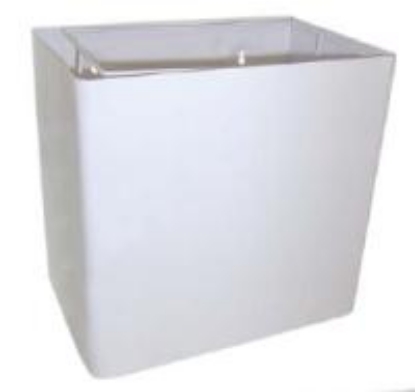 Picture of Wall Waste Bin - White Steel - 20L - Square - Small