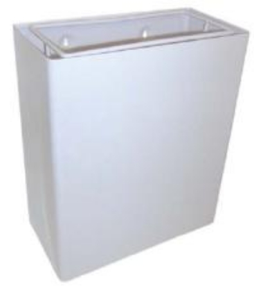 Picture of Wall Waste Bin - White Steel - 36L - Square - Large