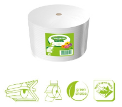 Picture of TWINSAVER Wiper Roll - Mini - 1 Ply - White - 200mm x 750m