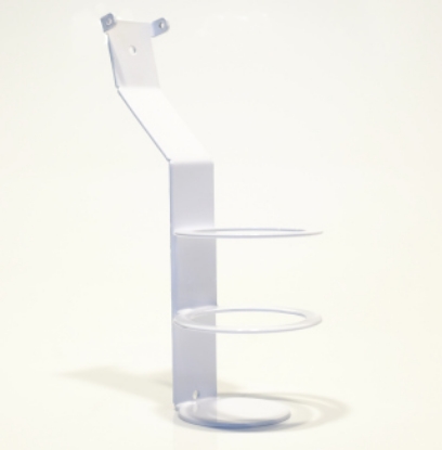 Picture of Wall Mounted 500ml Bottle Holder T2 - White Steel -  NO 500ml Bottle